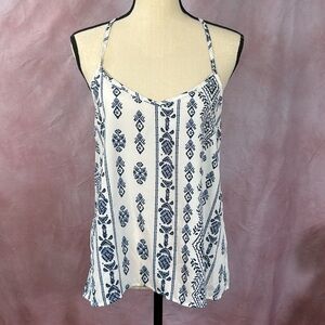 Hollister Blue and White Greek Islands Racerback Camisole.  Sz M
